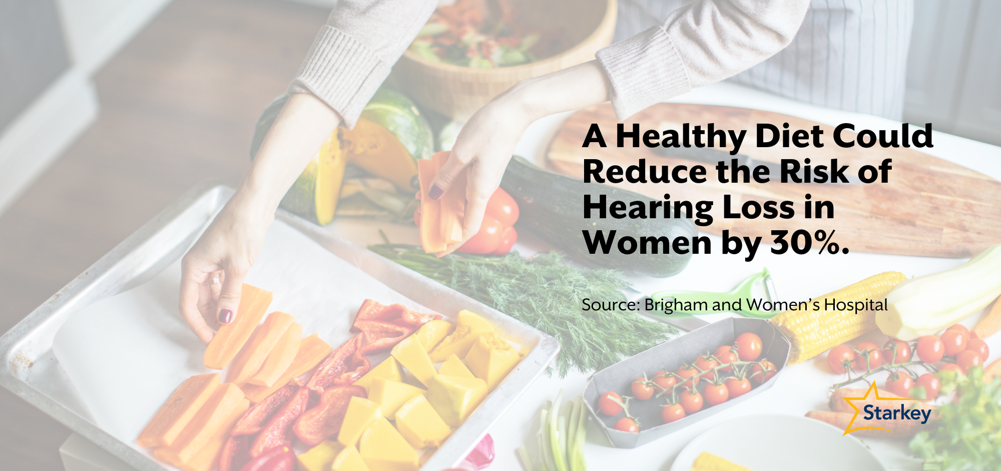 A Healthy Diet Could Reduce the Risk of Hearing Loss in  Women by 30%.